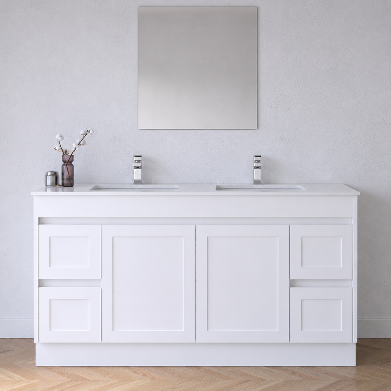 BV01 (500mm Depth) Matte White Shaker Freestanding Vanity - 900 / 1200 / 1500 mm