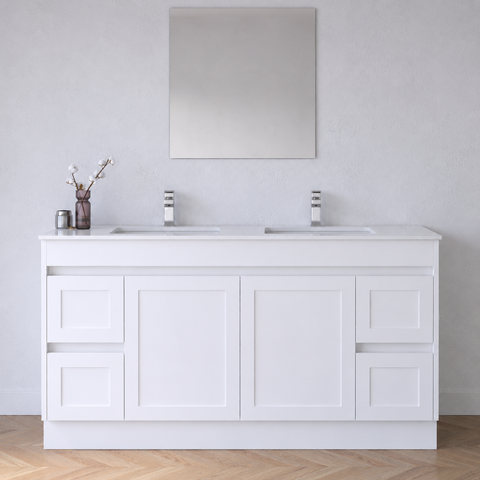 BV01 (500mm Depth) Matte White Shaker Freestanding Vanity - 900 / 1200 / 1500 mm