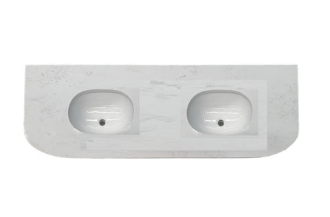 MBS  MB Vanity Flat Curved Stone Top with Undermount Basin (No Taphole) - 510 x 910 / 1210 / 1510mm