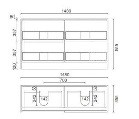BV101 (465mm Depth) Framed Woodgrain Freestanding Vanity- 900 / 1200 / 1500mm