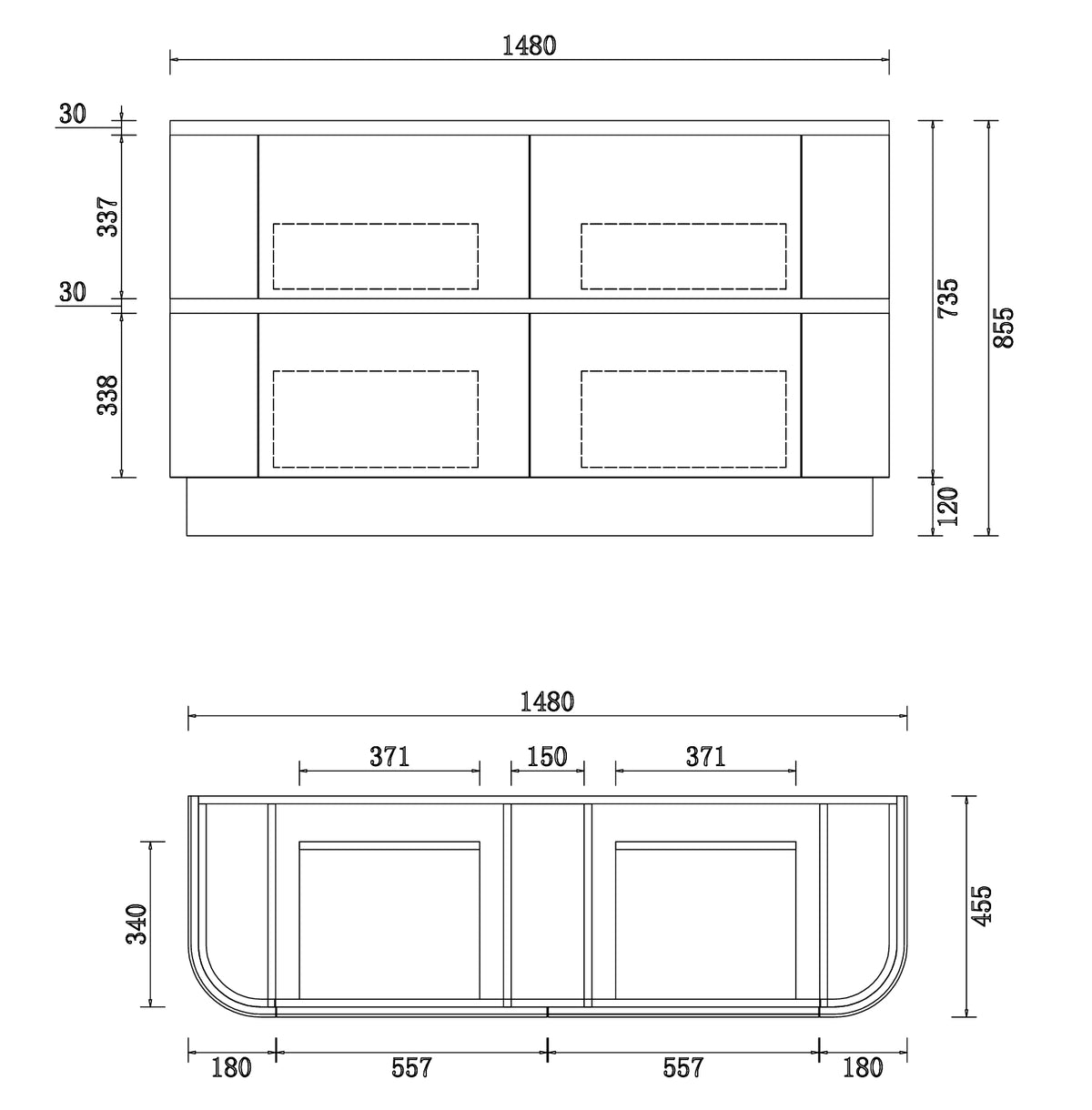 BV85 Matt White Freestanding Fluted Plywood Vanity - 900/1200/1500mm