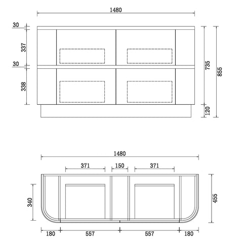 BV85 Matt White Freestanding Fluted Plywood Vanity - 900/1200/1500mm