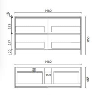 BV101 (465mm Depth) Framed Woodgrain Freestanding Vanity- 900 / 1200 / 1500mm