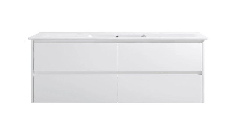 BV15WH Gloss White Fingerpull Wall Hung Vanity - 600 / 750 / 900 / 1200 / 1500S / 1500D / 1800mm