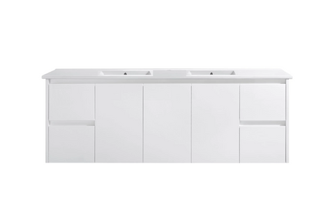BV03WH Gloss White Fingerpull Wall Hung Vanity - 600 / 750 / 900 / 1200 / 1500 / 1800mm