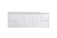 BV03WH Gloss White Fingerpull Wall Hung Vanity - 600 / 750 / 900 / 1200 / 1500 / 1800mm