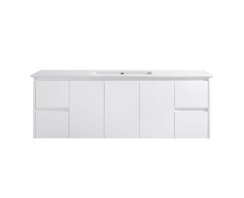 BV03WH Gloss White Fingerpull Wall Hung Vanity - 600 / 750 / 900 / 1200 / 1500 / 1800mm