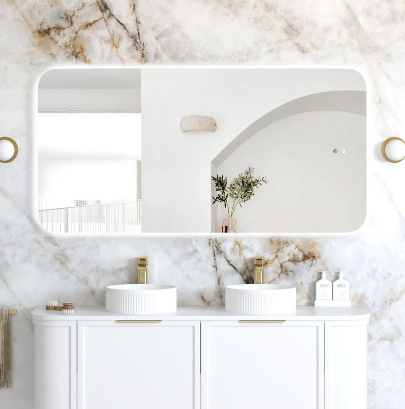 Rectangle Curved LED Mirrors - 900/1200/1500mm - Frameless/With Frame