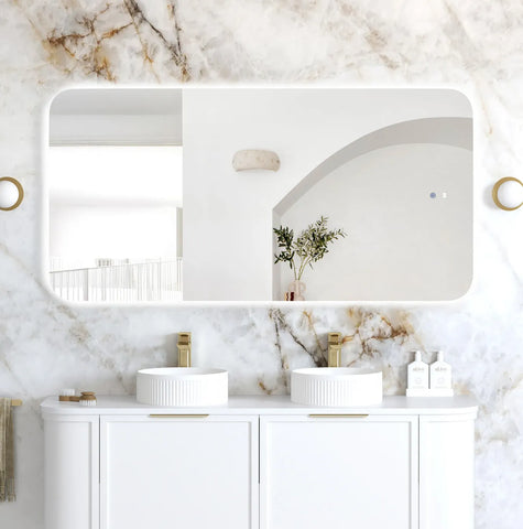 Rectangle Curved LED Mirrors - 900/1200/1500mm - Frameless/With Frame