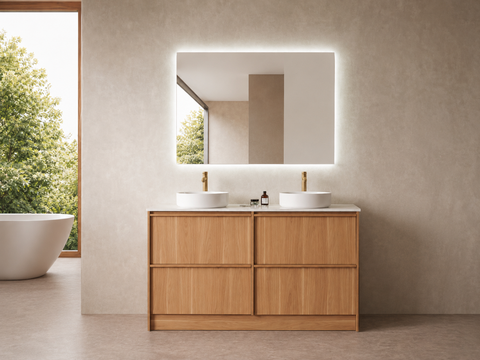 BV101 (465mm Depth) Framed Woodgrain Freestanding Vanity- 900 / 1200 / 1500mm