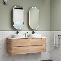 BV58WH Timber Curved Wall Hung Vanity - 750 / 900 / 1200 / 1500 / 1800mm