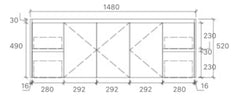 BV59WH (460mm Depth) Wooden Finish Wall Hung Vanity- 600 / 750 / 900 / 1200 / 1500mm