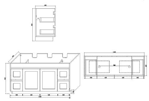BV01 (500mm Depth) Matte White Shaker Freestanding Vanity - 900 / 1200 / 1500 mm