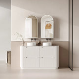BV46 Fluted Matte White Curve Freestanding Vanity - 750 / 900 / 1200 / 1500 / 1800mm
