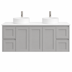 BV56WH (460mm Depth) Matte Grey Shaker Wall Hung Vanity - 600 / 750 / 900 / 1200 / 1500 / 1800mm