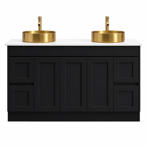 BV53 (460mm Depth) Matt Black Fingerpull Freestanding Vanity - 600 / 750 / 900 / 1200 / 1500 / 1800mm