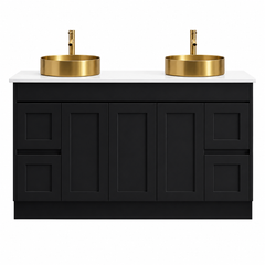 BV53 (460mm Depth) Matt Black Fingerpull Freestanding Vanity - 600 / 750 / 900 / 1200 / 1500 / 1800mm