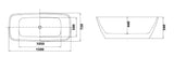 Elis Rectangle Freestanding Bath 1500 / 1700 mm - Gloss White