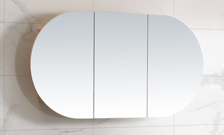 Oval Mirror Cabinet Pencil Edge 900x600 / 1200x600 / 1500x800mm - Timber Veneer