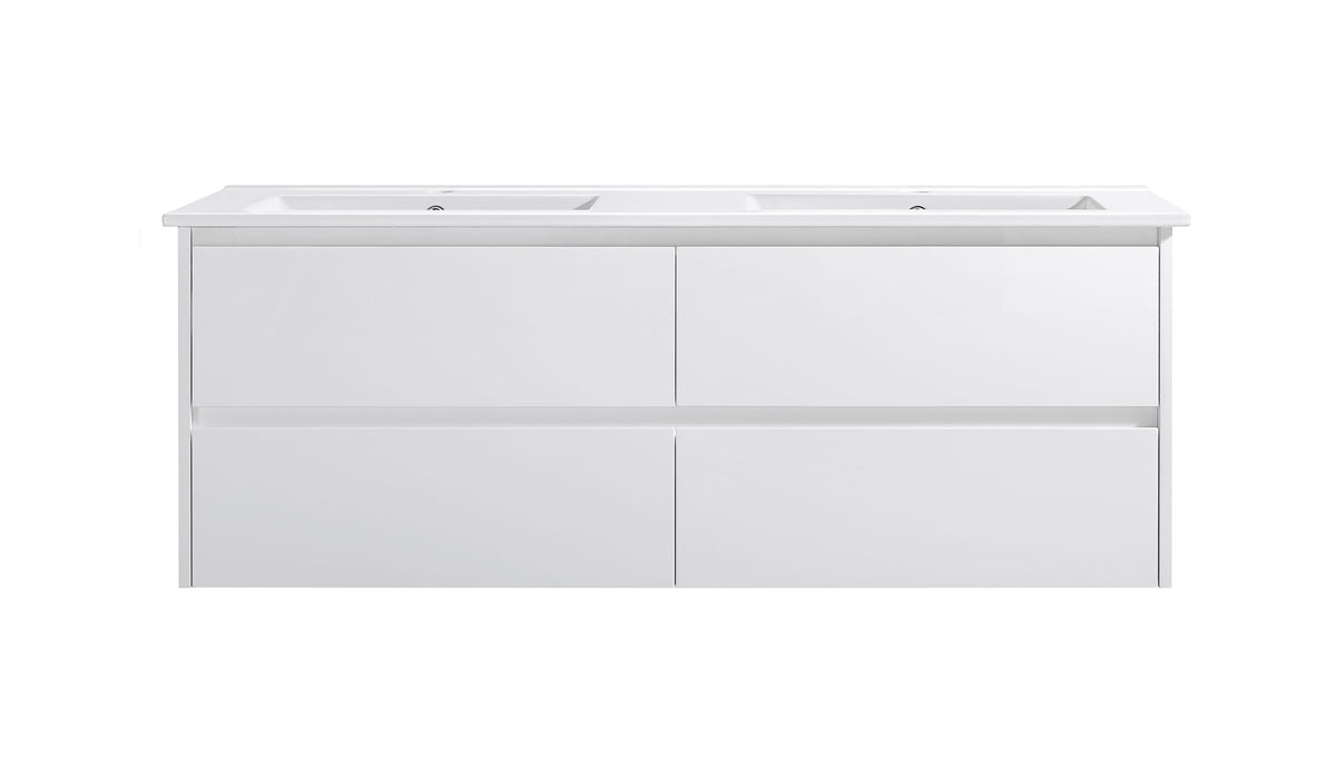 BV15WH Gloss White Fingerpull Wall Hung Vanity - 600 / 750 / 900 / 1200 / 1500S / 1500D / 1800mm