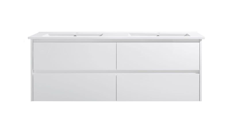 BV15WH Gloss White Fingerpull Wall Hung Vanity - 600 / 750 / 900 / 1200 / 1500S / 1500D / 1800mm