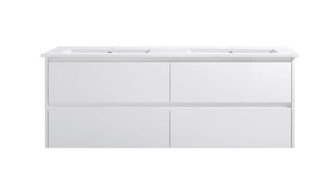 BV15WH Gloss White Fingerpull Wall Hung Vanity - 600 / 750 / 900 / 1200 / 1500S / 1500D / 1800mm