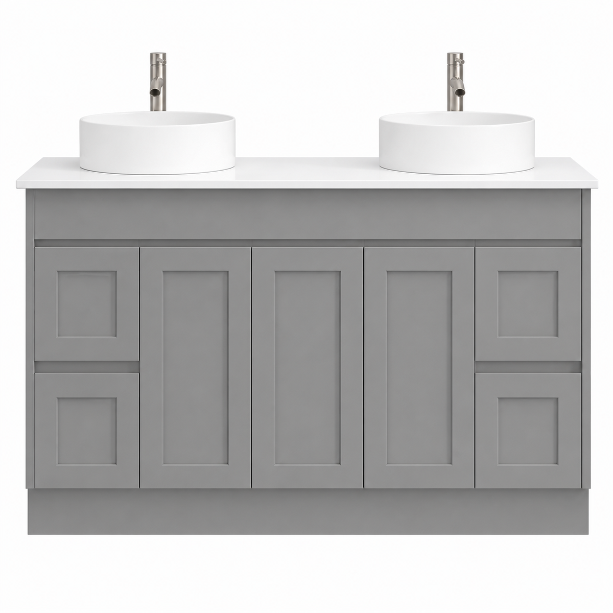 BV52 (460mm Depth) Matt Grey Shaker Freestanding Vanity - 600 / 750 / 900 / 1200 / 1500 / 1800mm