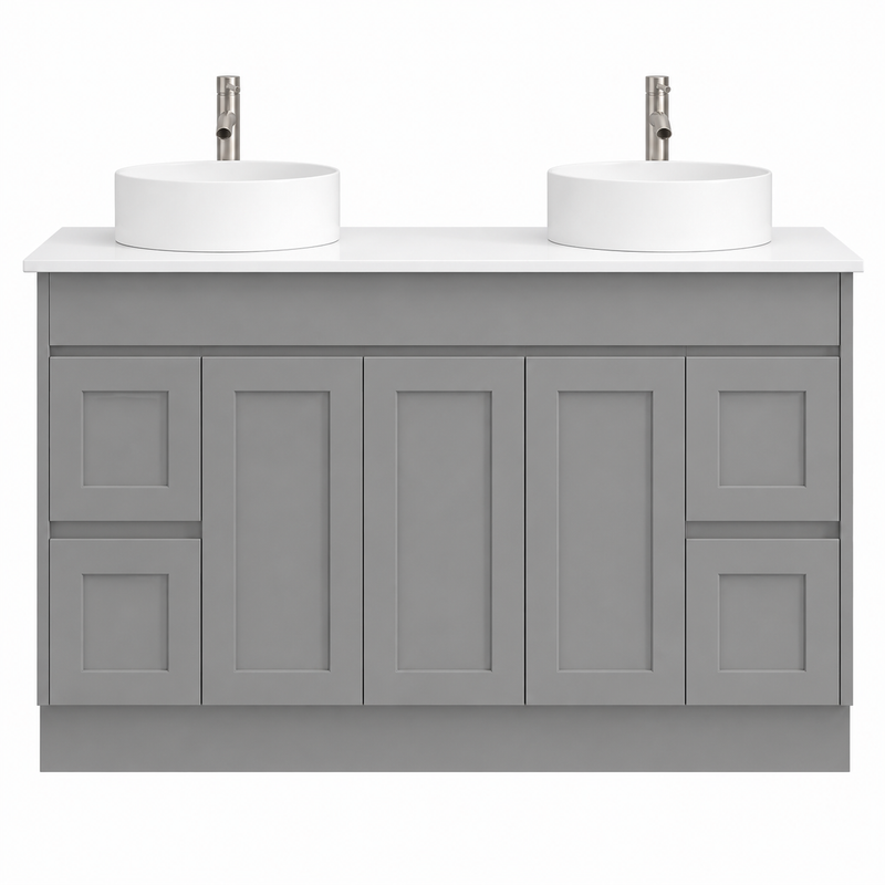 BV52 (460mm Depth) Matt Grey Shaker Freestanding Vanity - 600 / 750 / 900 / 1200 / 1500 / 1800mm