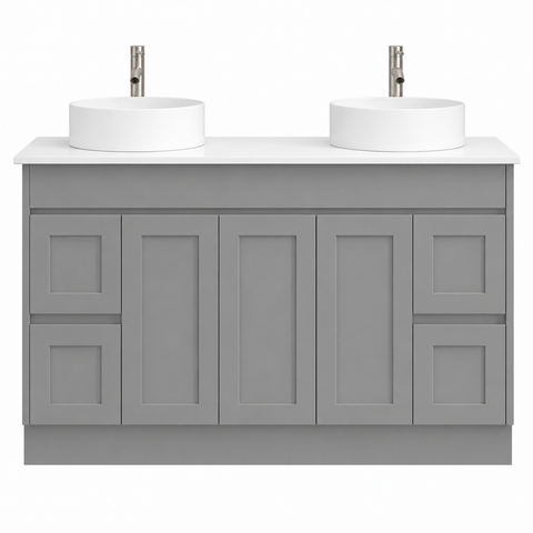 BV52 (460mm Depth) Matt Grey Shaker Freestanding Vanity - 600 / 750 / 900 / 1200 / 1500 / 1800mm