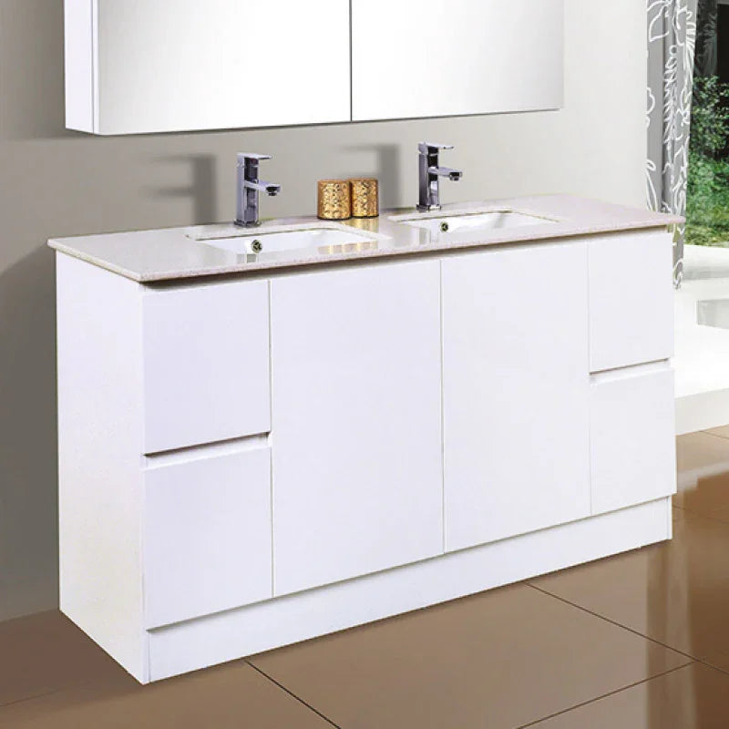 BV03 Gloss White Fingerpull Freestanding Vanity - 600 / 750 / 800 / 900 / 1000 / 1200 / 1500 / 1800mm