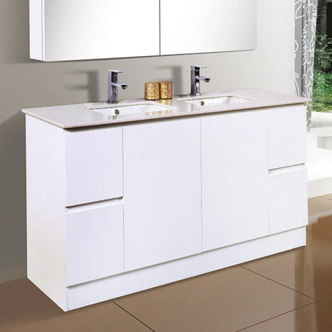 BV03 Gloss White Fingerpull Freestanding Vanity - 600 / 750 / 800 / 900 / 1000 / 1200 / 1500 / 1800mm