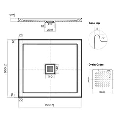 Eco Low Profile Polymarble Shower Base - Various Sizes