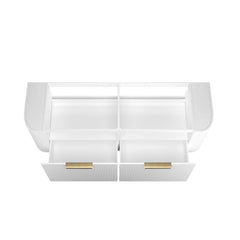 BV63WH Curved Fluted Matte White Wall Hung Vanity - 600 / 750 / 900 / 1200 / 1500 / 1800mm