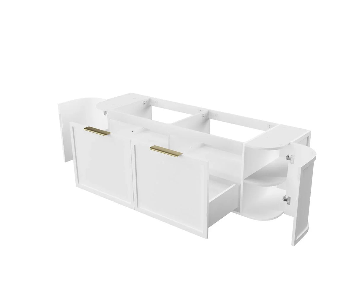 BV57WH Matte White Shaker Curved Wall Hung Vanity - 600 / 750 / 900 / 1200 / 1500 / 1800mm