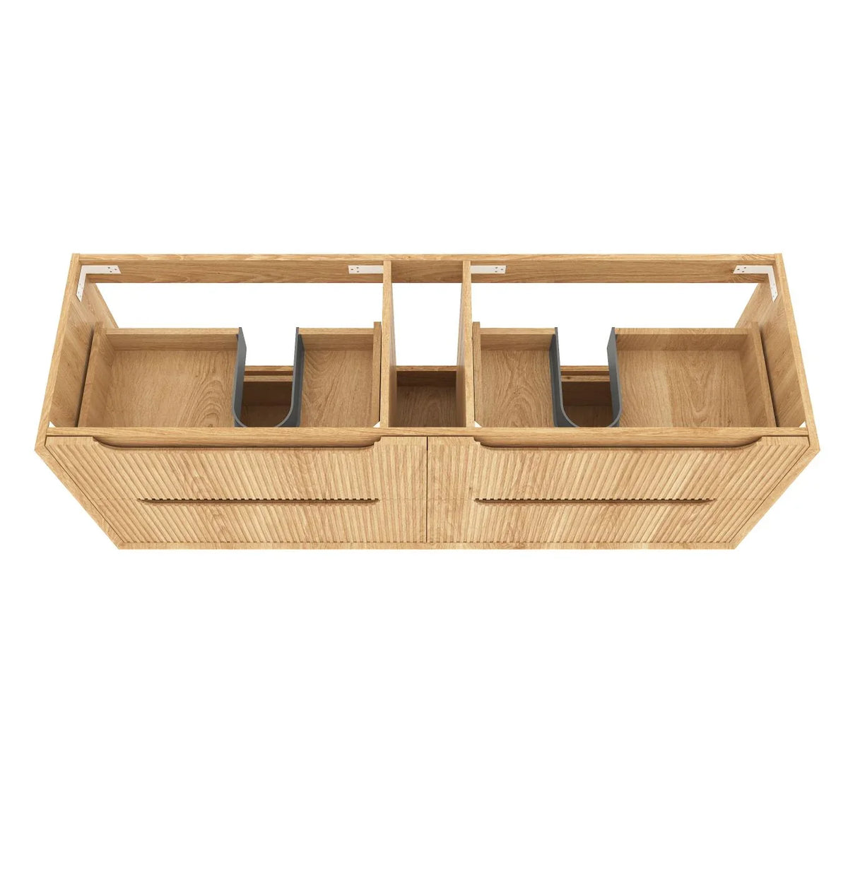 BV43WH Natural Oak Fluted Wall Hung Vanity - 600 / 750 / 900 / 1200 / 1500 / 1800mm