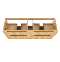 BV43WH Natural Oak Fluted Wall Hung Vanity - 600 / 750 / 900 / 1200 / 1500 / 1800mm