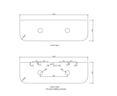 OT Cloudy Carrara (460mm Depth) Curved Solid Surface Flat Vanity Top - Various Sizes