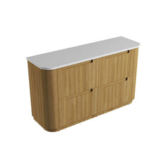 BV35 Fluted Natural Oak Curve Freestanding Vanity - 750 / 900 / 1200 / 1500 / 1800mm