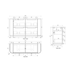 BV35 Fluted Natural Oak Curve Freestanding Vanity - 750 / 900 / 1200 / 1500 / 1800mm