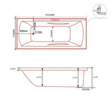 Rectangle Insert Bath  1525 / 1675  Acrylic White (Tile Flange)