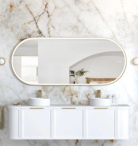 Oval LED Mirror Backlit 1200/1500/1800x750mm - Various Colors Frame
