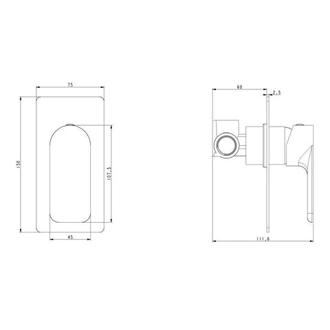 SM06 Soft Square Shower / Bath Mixer - Various Colours