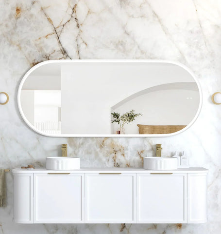 Oval LED Mirror Backlit 1200/1500/1800x750mm - Various Colors Frame
