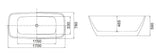 Elis Rectangle Freestanding Bath 1500 / 1700 mm - Gloss White