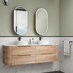 BV58WH Timber Curved Wall Hung Vanity - 750 / 900 / 1200 / 1500 / 1800mm