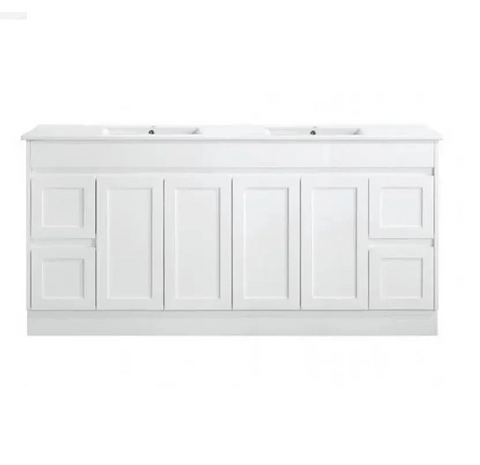 BV61 (460mm Depth) Gloss White Fingerpull Freestanding Vanity - 600 / 750 / 900 / 1200 / 1500 / 1800mm