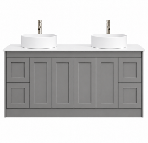 BV52 (460mm Depth) Matt Grey Shaker Freestanding Vanity - 600 / 750 / 900 / 1200 / 1500 / 1800mm