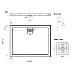 Eco Low Profile Polymarble Shower Base - Various Sizes