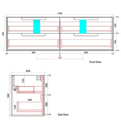 BV09WH Fluted Matte White Wall Hung Vanity - 750 / 900 / 1200 / 1500 (Single Bowl)/ 1500 (Double Bowls)