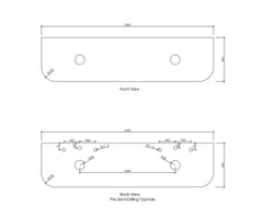 OT Cloudy Carrara (460mm Depth) Curved Solid Surface Flat Vanity Top - Various Sizes